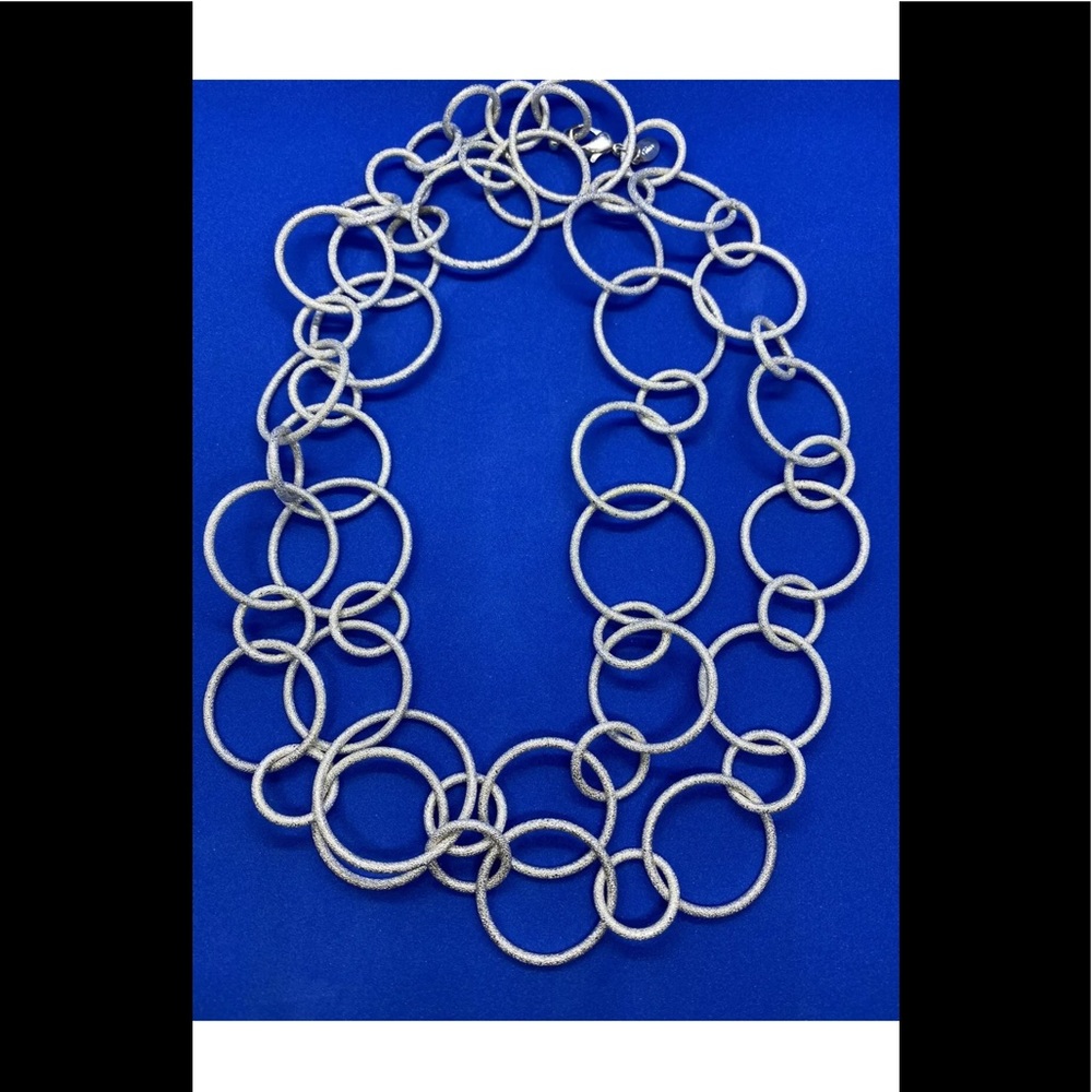 JOAN RIVERS SILVER TONE CIRCLE LINK NECKLACE